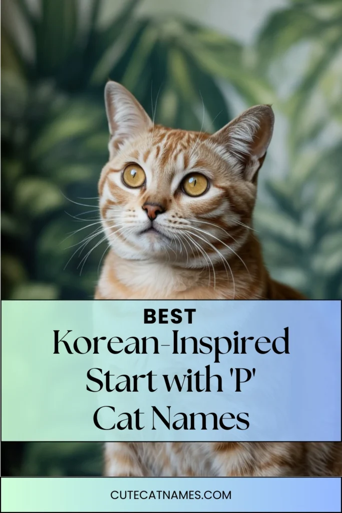 Korean-Inspired 'P' Cat Names